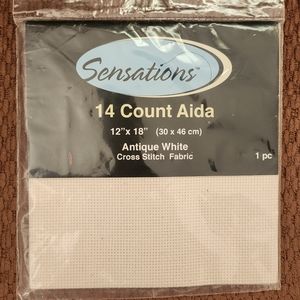 Cross Stitch Fabric Antique White 14 Count Aida 12"×18" Sensations